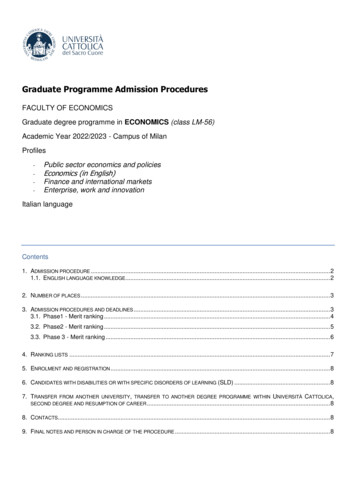 Graduate Programme Admission Procedures