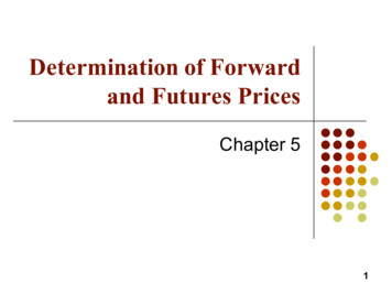 Determination Of Forward And Futures Prices