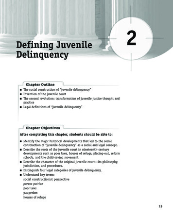 Defining Juvenile Delinquency