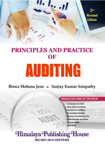 PRINCIPLES AND PRACTICE OF AUDITING