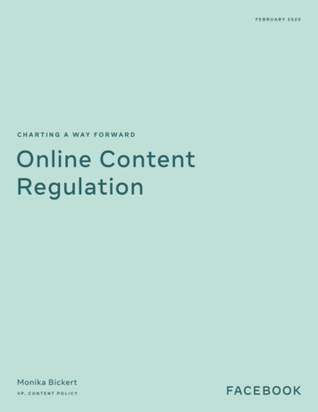 CHARTING A WAY FORWARD Online Content Regulation - Facebook