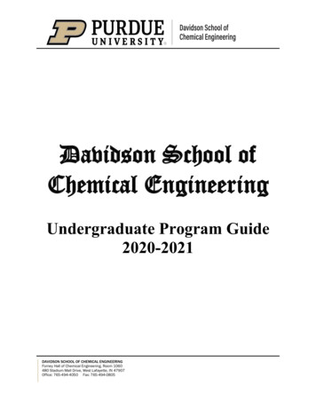 Davidson School Of Chemical Engineering - Purdue University