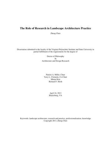 The Role Of Research In Landscape Architecture Practice