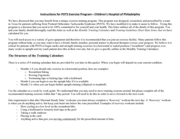 Instructions For POTS Exercise Program—Children’s Hospital .