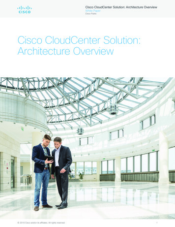 Cisco CloudCenter Solution: Architecture Overview