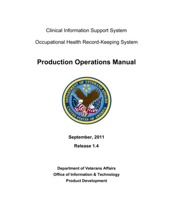 Production Operations Manual Template - Veterans Affairs