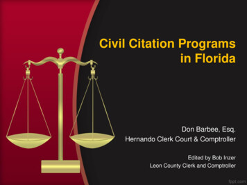 Civil Citation Programs In Florida