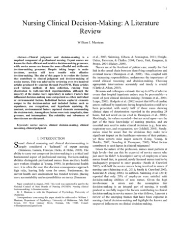 Nursing Clinical Decision Making: A Literature Review - NCSBN