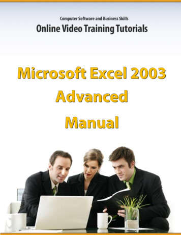 Microsoft Excel 2003 Advanced Manual - KnowledgeCity
