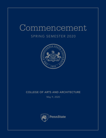 Penn State Commencement, Spring Semester 2020, College Of Arts And .