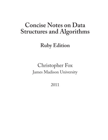 Concise Notes On Data Structures And Algorithms - JMU