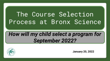 Course Selection 2022 - Bxscience.edu