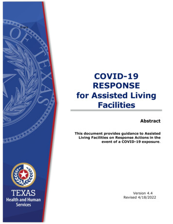 COVID-19 RESPONSE For Assisted Living Facilities