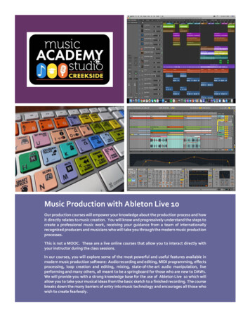 Music Production With Ableton Live 10