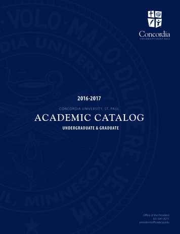 Concordia University, St. Paul Academic Catalog
