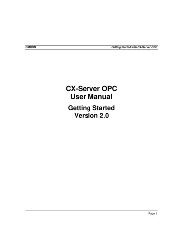 CX-Server OPC Version 2.0 User Manual - Omron