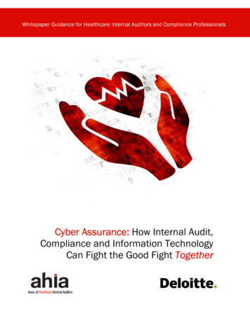 Cyber Assurance: How Internal Audit, Compliance And . - 