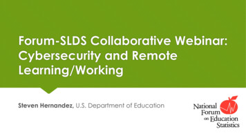 Forum-SLDS Collaborative Webinar: Cybersecurity And Remoe Learning/Working