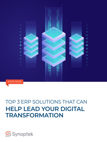 TOP 3 ERP SOLUTIONS THAT CAN HELP LEAD YOUR DIGITAL .