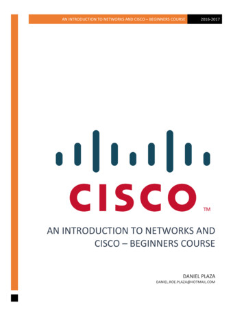 AN INTRODUCTION TO NETWORKS AND CISCO – 