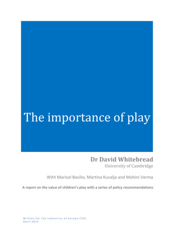 The Importance Of Play - University Of Cambridge