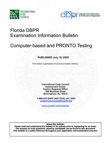 Florida DBPR Examination Information Bulletin Computer .