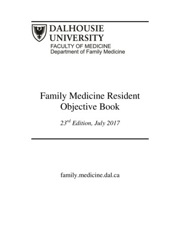 Family Medicine Resident Objective Book - Cdn.dal.ca