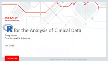 R For The Analysis Of Clinical Data - Lexjansen 