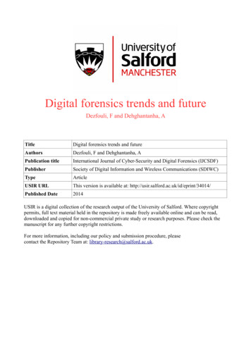 Digital Forensics Trends And Future - University Of Salford