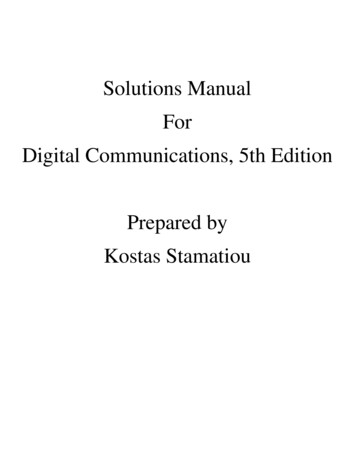 Solutions Manual For Digital Communications, 5th Edition .