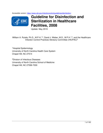 Guideline For Disinfection And Sterilization In Healthcare .