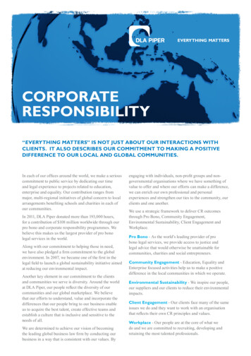 CORPORATE RESPONSIBILITY - DLA Piper Global Law Firm