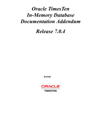 Oracle TimesTen In-Memory Database Introduction