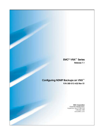 Configuring NDMP Backups On VNX - Dell