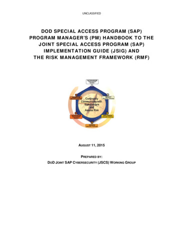 Program Manager's Handbook JSIG-RMF