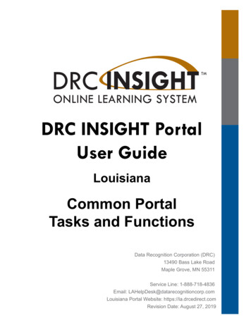 DRC INSIGHT Portal User Guide - Louisiana