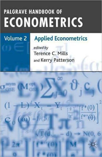 Palgrave Handbook Of Econometrics: Applied Econometrics - 