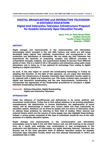 DIGITAL BROADCASTING And INTERACTIVE TELEVISION Digital And . - Ed