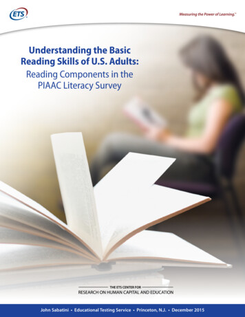 Understanding The Basic Reading Skills Of U.S. Adults .
