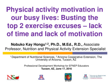 Physical Activity Motivation In . - Extension.arizona.edu