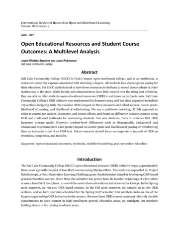 2017 Open Educational Resources And Student Course .