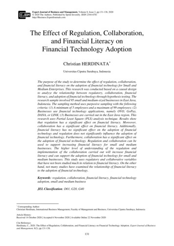 The Effect Of Regulation, Collaboration, And Financial Literacy On .