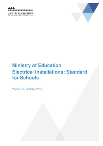 Ministry Of Education Electrical Installations: Standard .