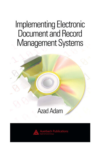Electronic Document And Record Management Systems