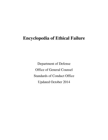 Encyclopedia Of Ethical Failure - U.S. Department Of 