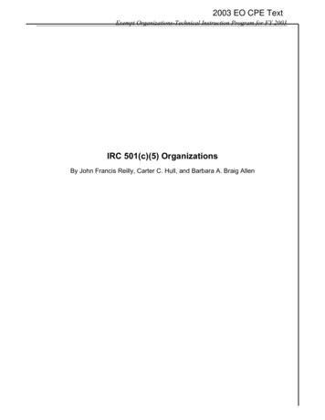 IRC 501(c)(5) Organizations - IRS Tax Forms