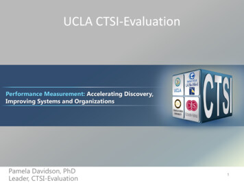 Performance Measurement: Accelerating . - UCLA CTSI