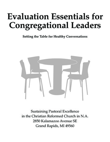 Evaluation Essentials For Congregational Leaders