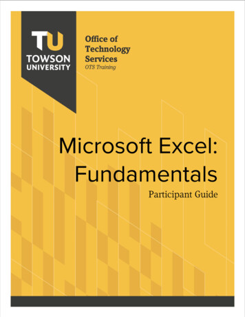 Microsoft Excel: Fundamentals - Towson University