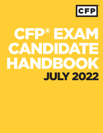 CFP EXAM CANDIDATE HANDBOOK - CFP Board